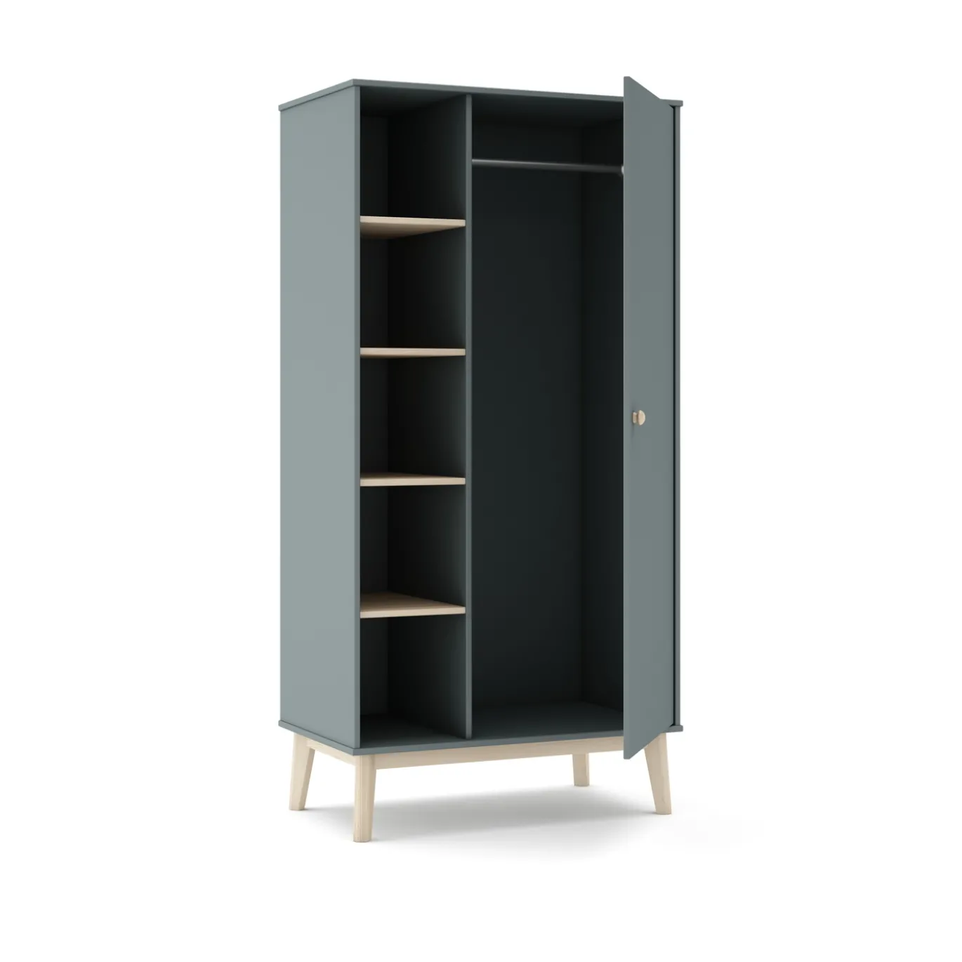 Kledingkast Esteban 1d5h Khaki Groen/wit Wax - Giga Meubel
