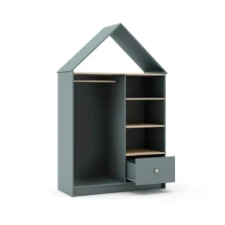 Kledingkast Estefania 3h1dr Khaki Groen/wit Wax - Giga Meubel