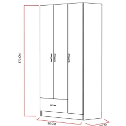 Kledingkast Gabi Melamine Wit
