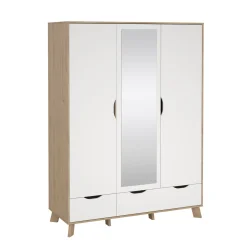 Kledingkast Ikast Wit Jackson Hickory - Giga Living