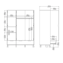 Kledingkast Ikast Wit Jackson Hickory - Giga Living