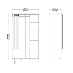 Kledingkast Kit Lichttextiel Beige Jackson Hickory - Giga Living