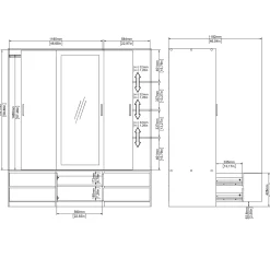 Kledingkast Line Jackson Hickory 181x200cm - Giga Living