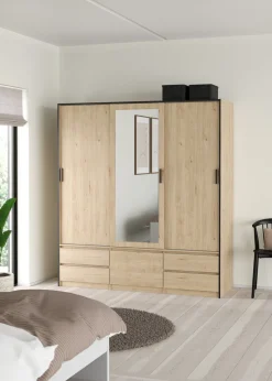Kledingkast Line Jackson Hickory 181x200cm - Giga Living
