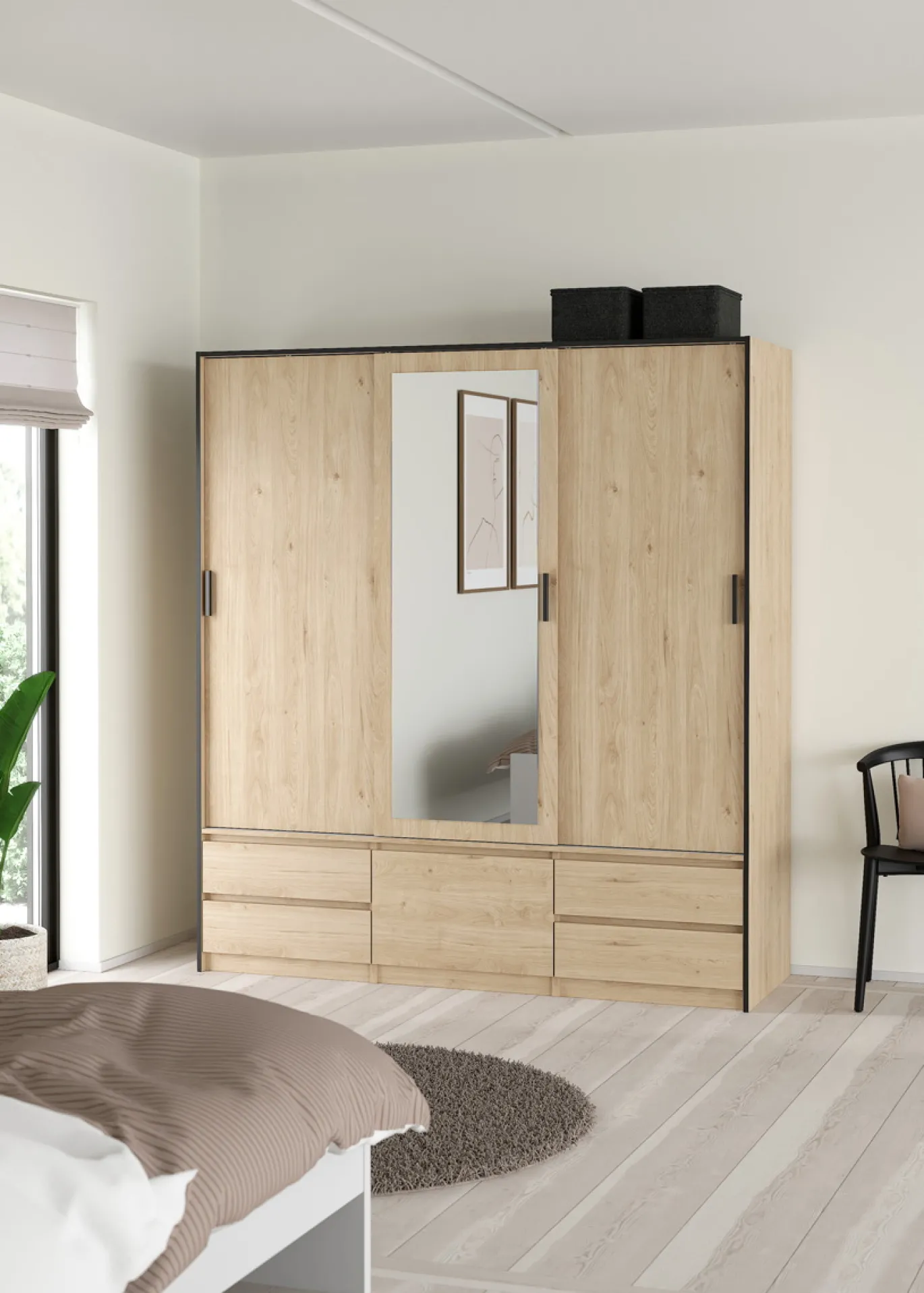 Kledingkast Line Jackson Hickory 181x200cm - Giga Living