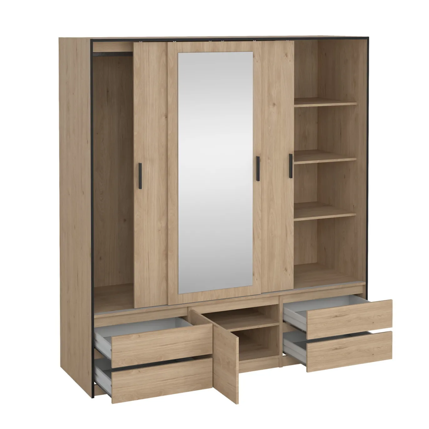 Kledingkast Line Jackson Hickory 181x200cm - Giga Living