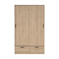 Kledingkast Line Jackson Hickory 2-deurs + 2-lades - Giga Living