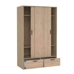 Kledingkast Line Jackson Hickory 2-deurs + 2-lades - Giga Living