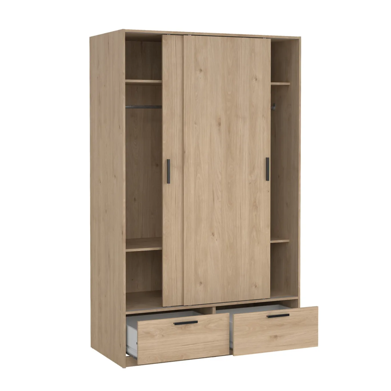 Kledingkast Line Jackson Hickory 2-deurs + 2-lades - Giga Living