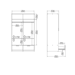 Kledingkast Line Mat Zwart Jackson Hickory - Giga Living