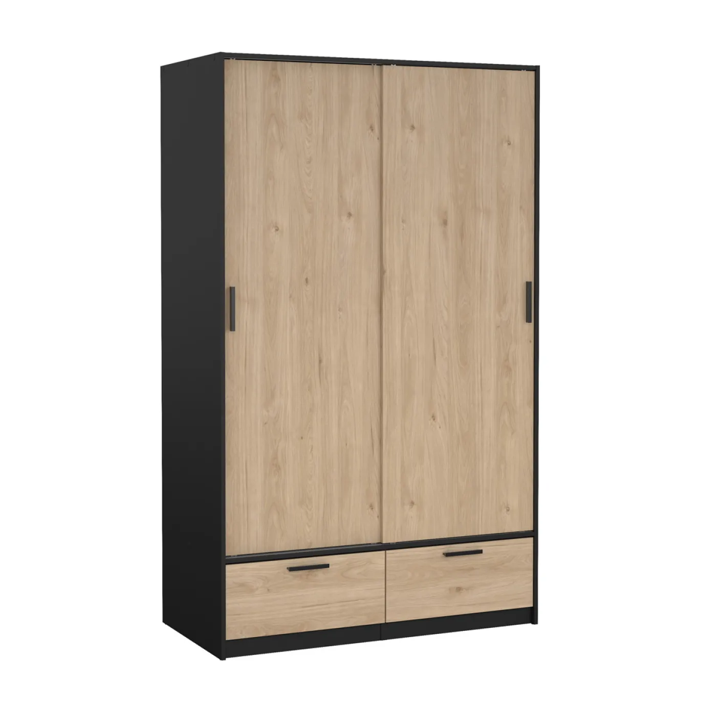 Kledingkast Line Mat Zwart Jackson Hickory - Giga Living