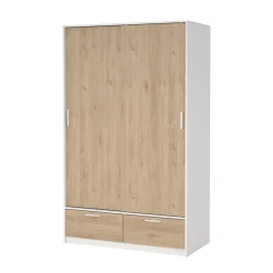 Kledingkast Line Wit Jackson Hickory 2-deurs + 2-lades - Giga Living