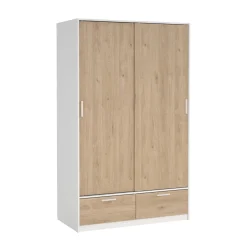 Kledingkast Line Wit Jackson Hickory 2-deurs + 2-lades - Giga Living
