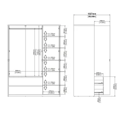 Kledingkast Next Wit 149x202cm - Giga Living
