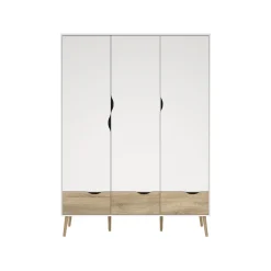 Kledingkast Oslo Wit/Naturel - Giga Living