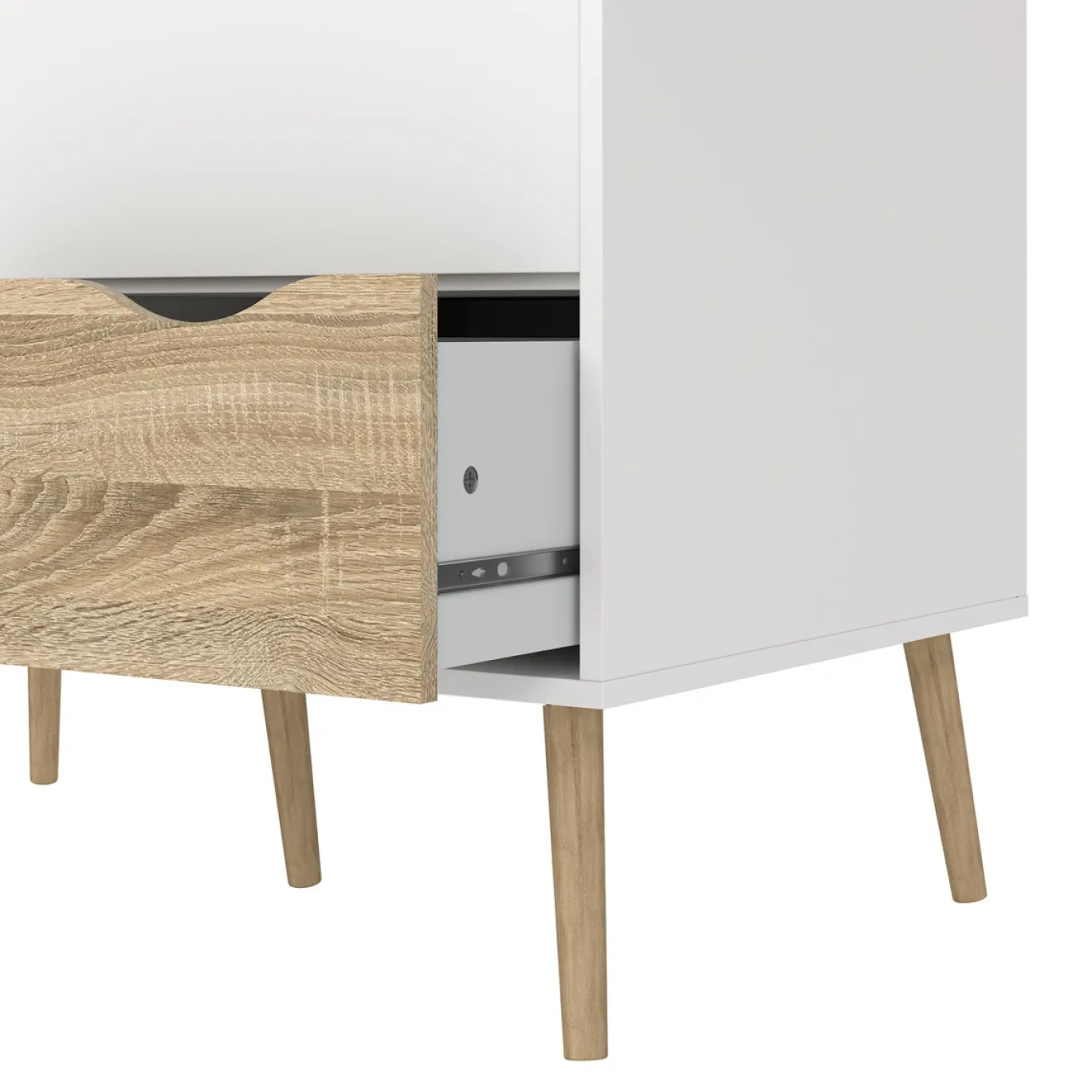 Kledingkast Oslo Wit/Naturel 2-deurs + 2-lades - Giga Living