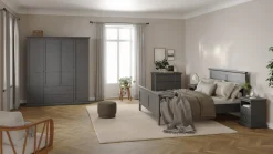 Kledingkast Paris Matgrijs 4-deuren + 2-lades - Giga Living