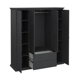 Kledingkast Paris Matgrijs 4-deuren + 2-lades - Giga Living