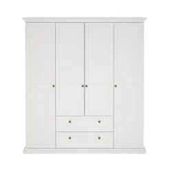 Kledingkast Paris Wit 4-deurs + 2-lades - Giga Living