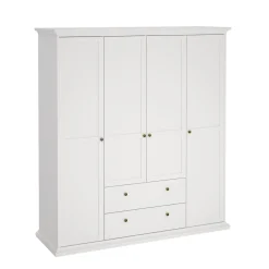 Kledingkast Paris Wit 4-deurs + 2-lades - Giga Living