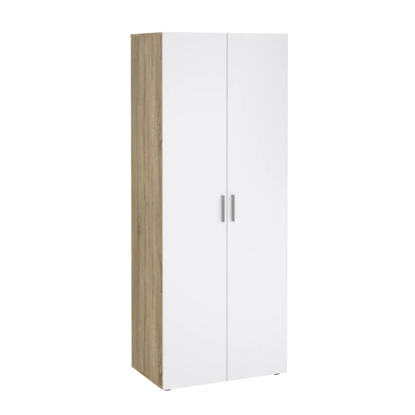 Kledingkast Pepe Naturel/Wit Hoogglans 2-deurs - Giga Living