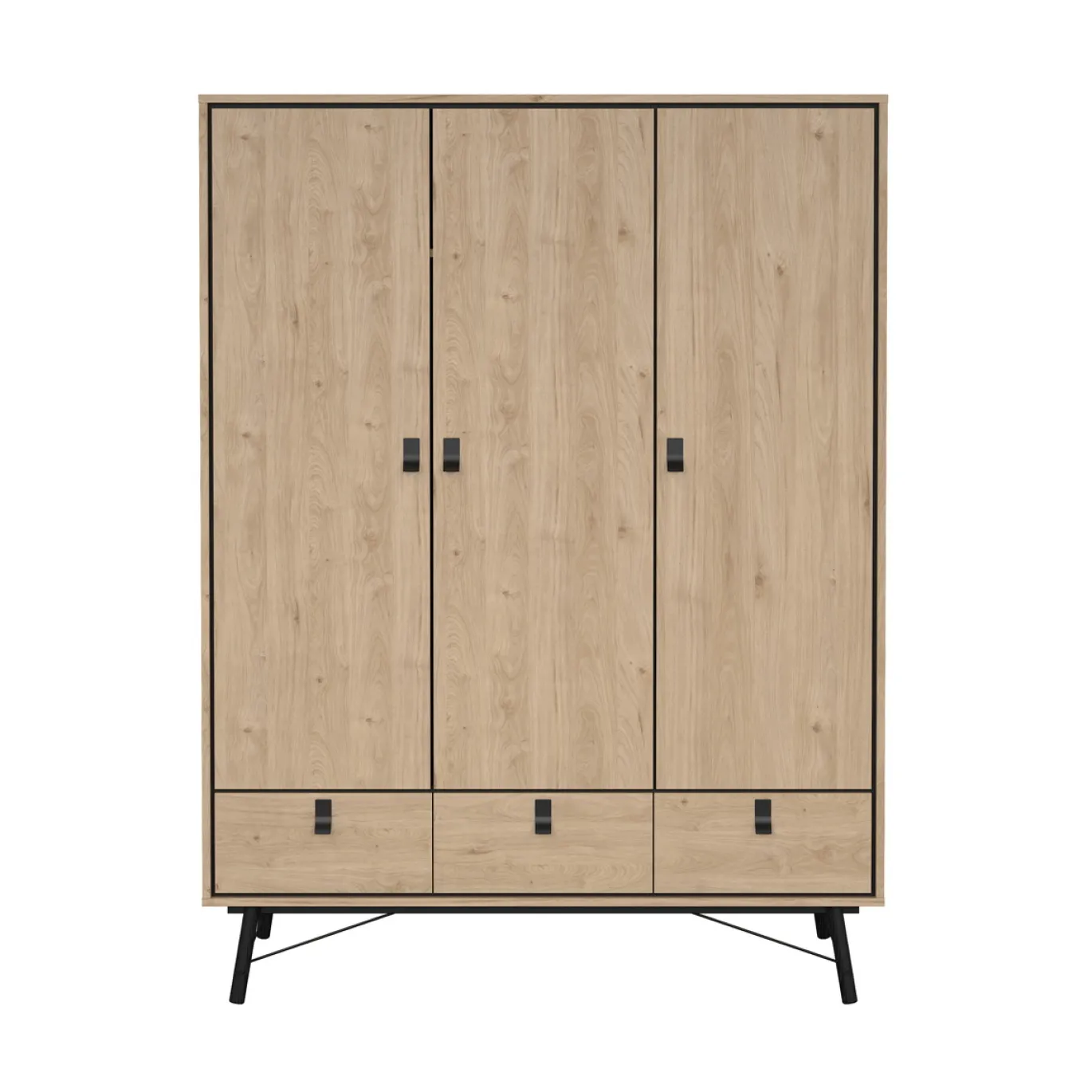 Kledingkast Ry Jackson Hickory 3-deurs + 3-lades - Giga Living