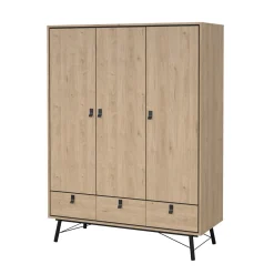Kledingkast Ry Jackson Hickory 3-deurs + 3-lades - Giga Living