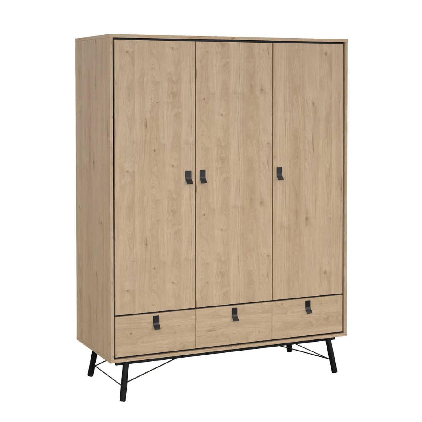 Kledingkast Ry Jackson Hickory 3-deurs + 3-lades - Giga Living