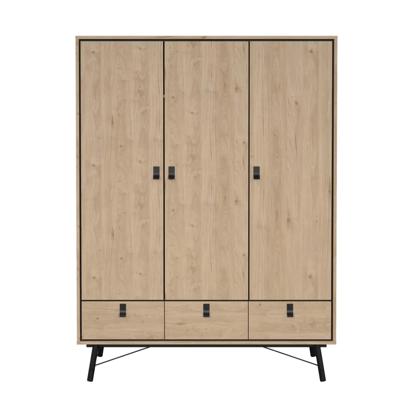 Kledingkast Ry met 3 deuren + 3 lades Hickory - Giga Living
