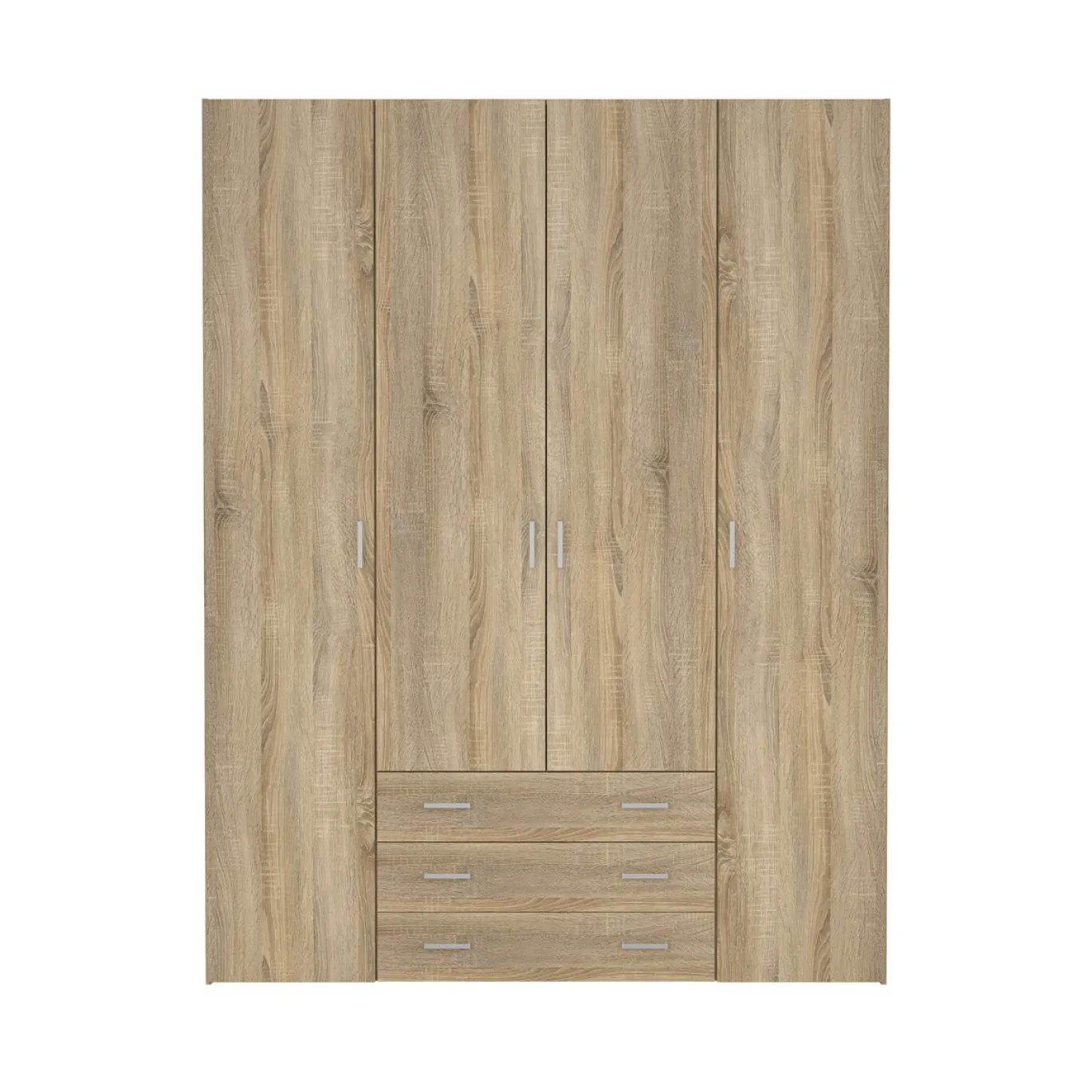 Kledingkast Space Naturel 4-deurs + 3-lades - Giga Living