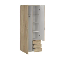 Kledingkast Space Naturel 2-deurs + 3-lades - Giga Living
