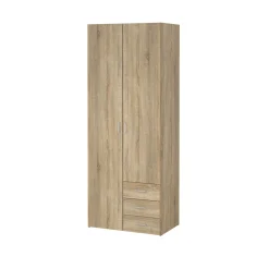 Kledingkast Space Naturel 2-deurs + 3-lades - Giga Living