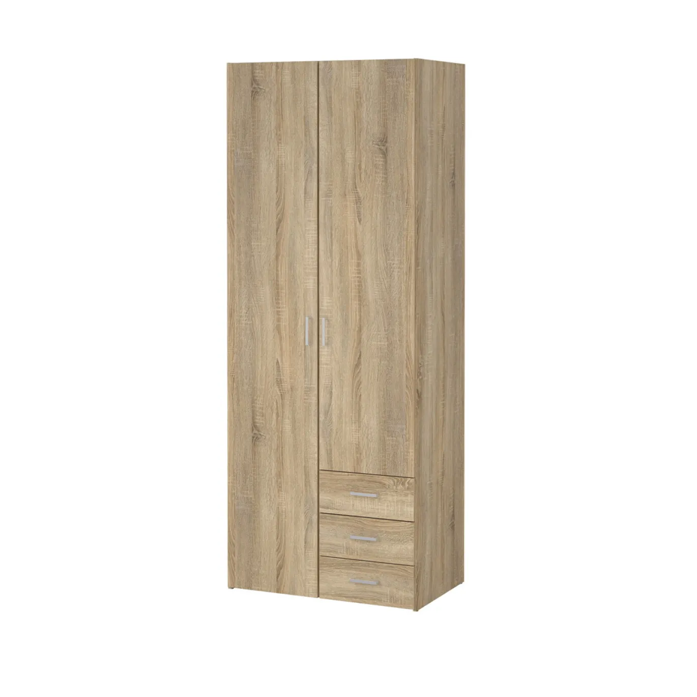 Kledingkast Space Naturel 2-deurs + 3-lades - Giga Living