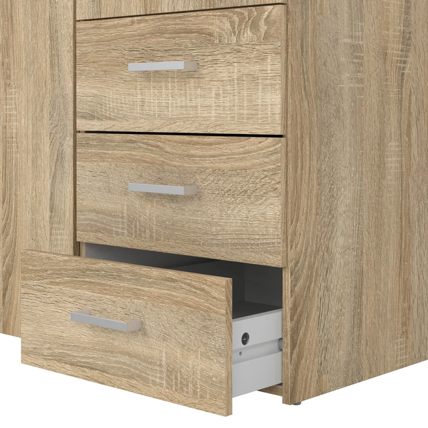 Kledingkast Space Naturel 2-deurs + 3-lades - Giga Living