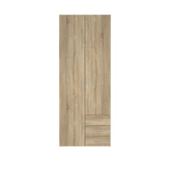 Kledingkast Space Naturel 2-deurs + 3-lades - Giga Living