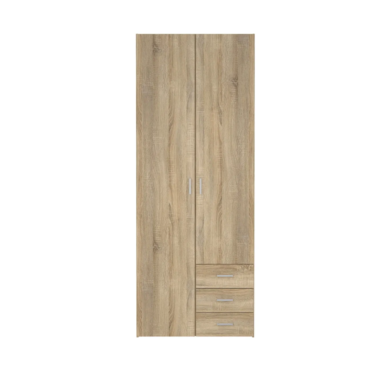 Kledingkast Space Naturel 2-deurs + 3-lades - Giga Living