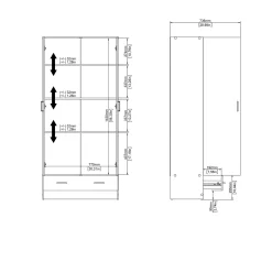 Kledingkast Space Naturel 2-deurs + 1-lade - Giga Living