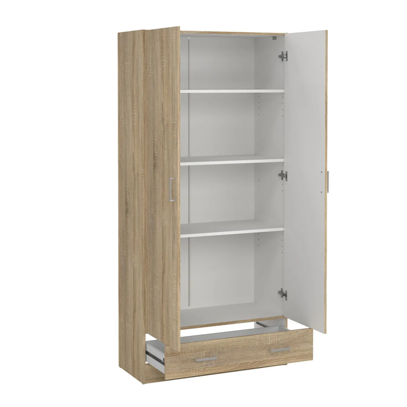 Kledingkast Space Naturel 2-deurs + 1-lade - Giga Living
