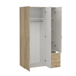 Kledingkast Space Naturel 3-deurs + 3-lades - Giga Living