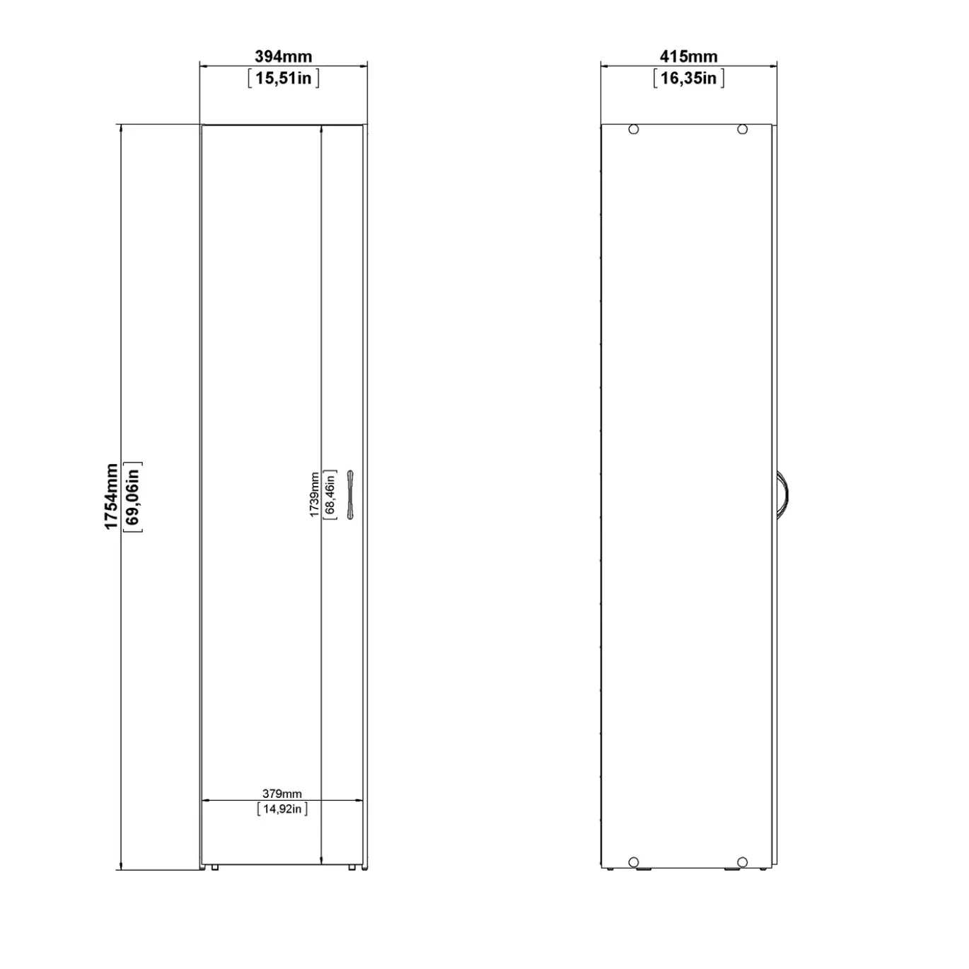Kledingkast Space Wit 1-deurs - Giga Living