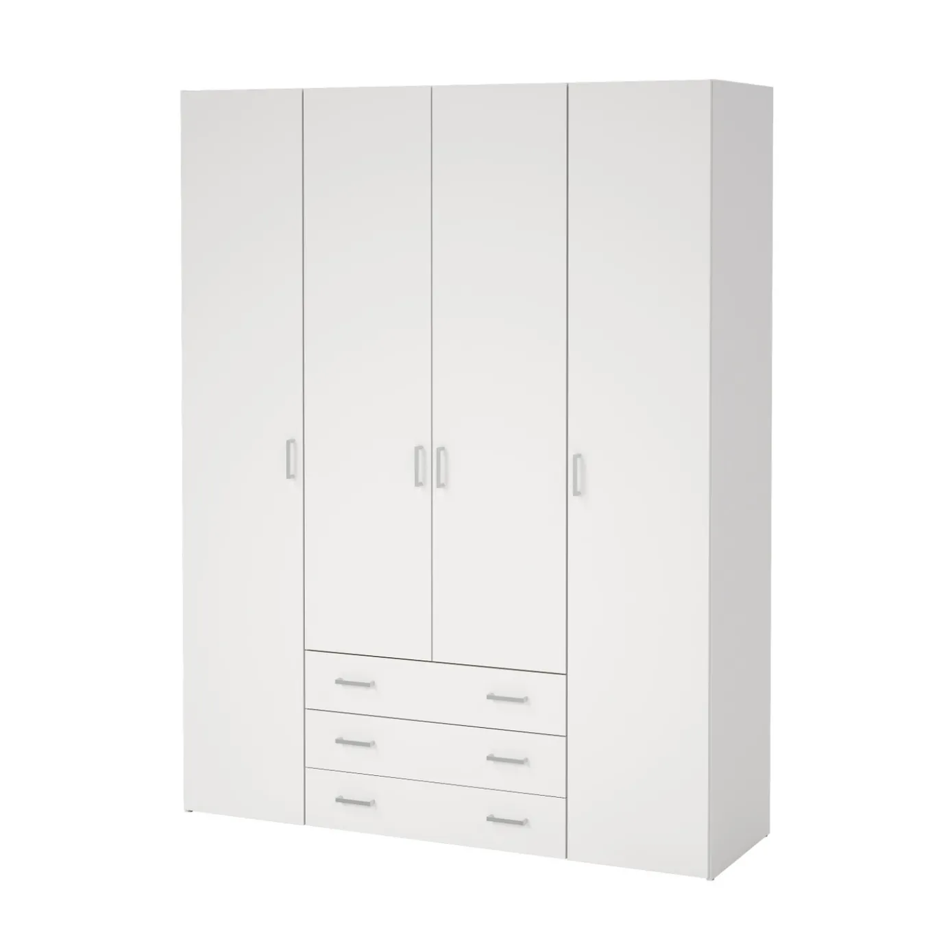 Kledingkast Space Wit 4-deurs + 3-lades - Giga Living
