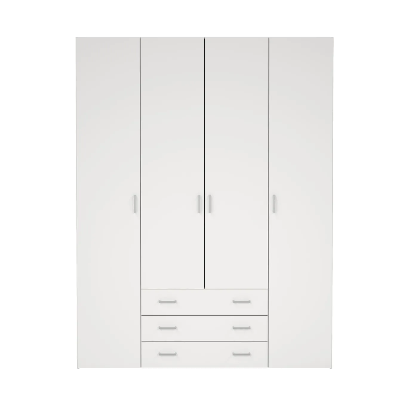 Kledingkast Space Wit 4-deurs + 3-lades - Giga Living