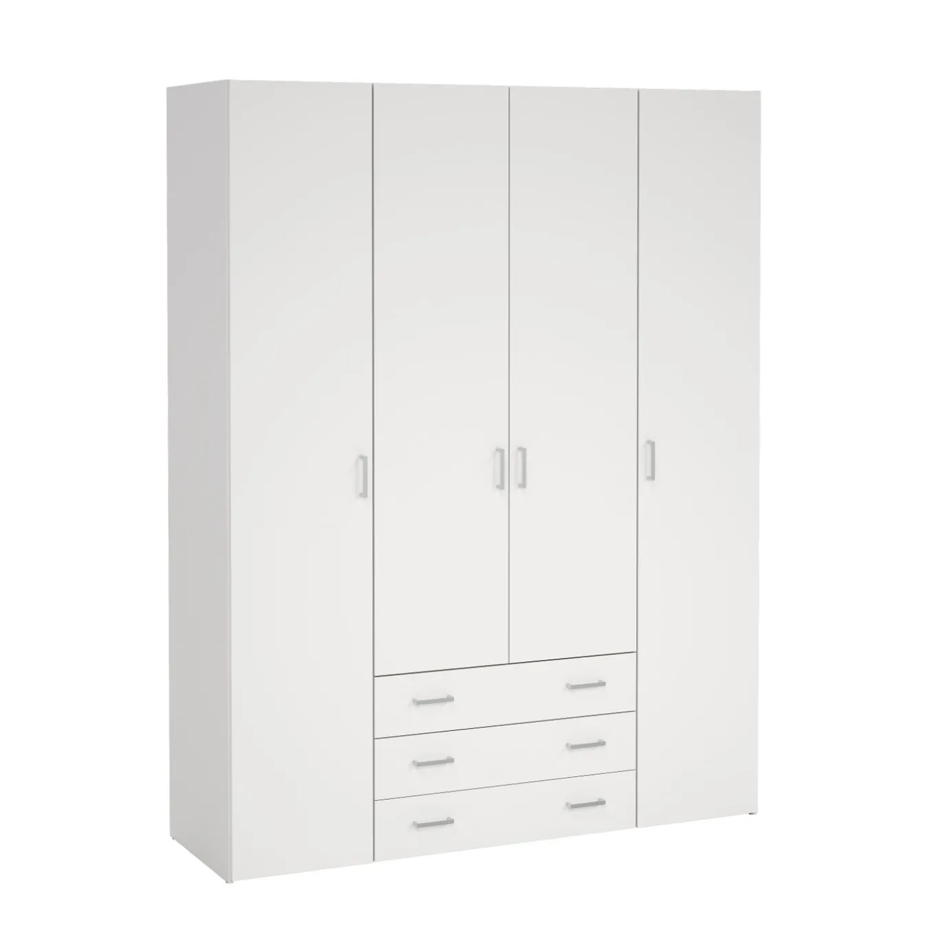 Kledingkast Space Wit 4-deurs + 3-lades - Giga Living
