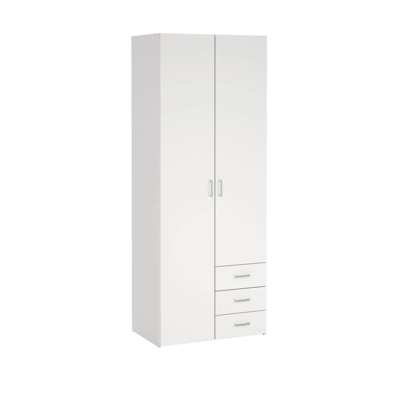 Kledingkast Space Wit 2-deurs + 3-lades 200cm - Giga Living