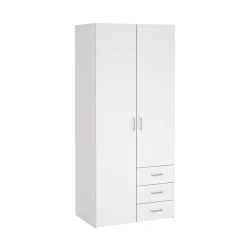 Kledingkast Space Wit 2-deurs + 3-lades 175cm - Giga Living