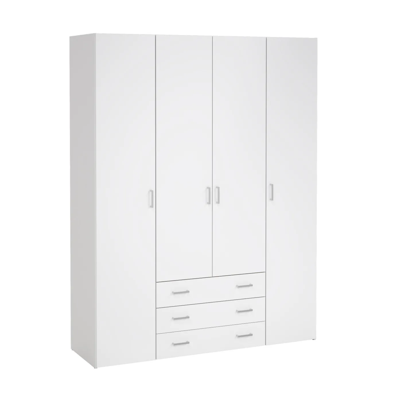 Kledingkast Space Wit Hoogglans 4-deurs + 3-lades - Giga Living