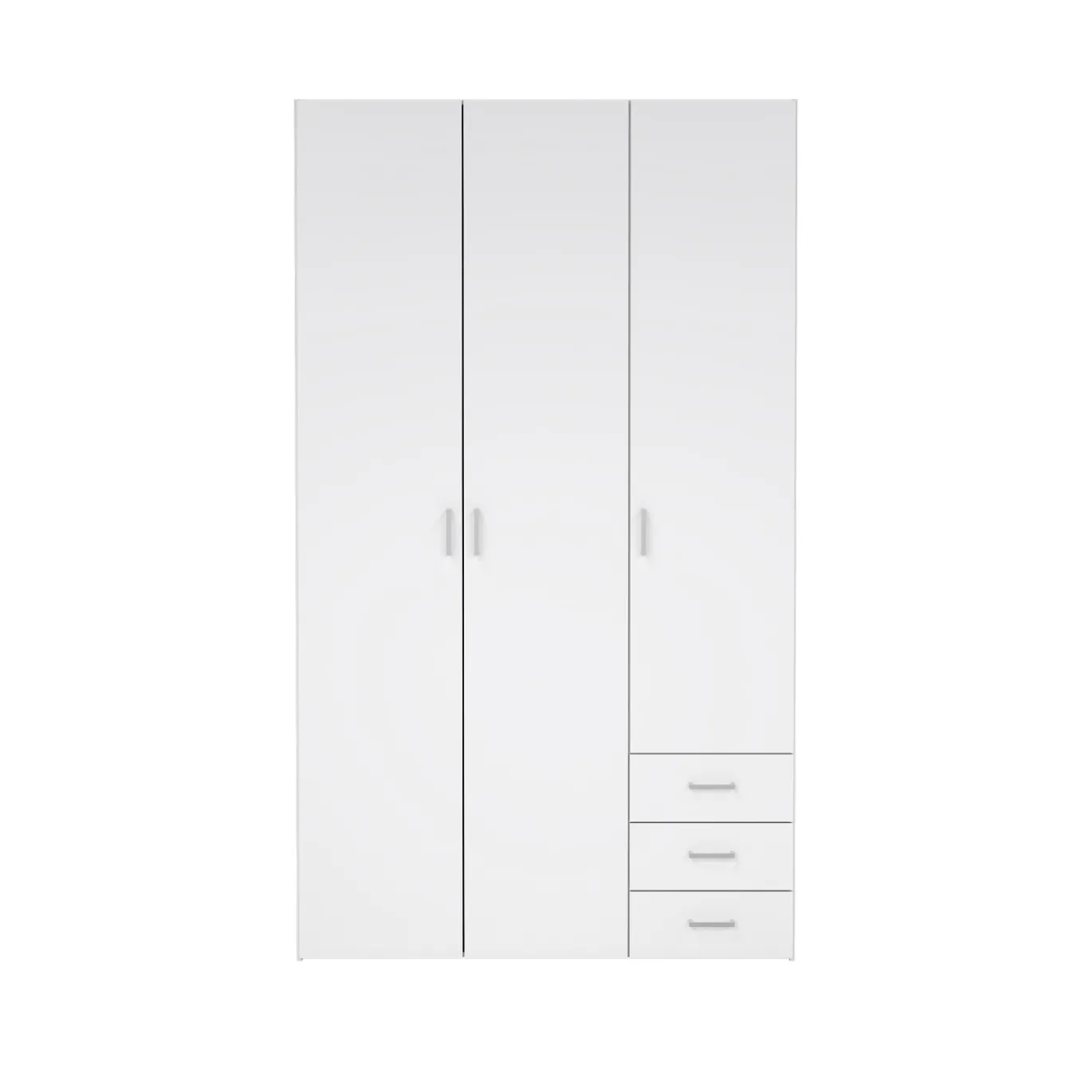 Kledingkast Space Wit Hoogglans 3-deurs + 3-lades - Giga Living