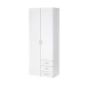 Kledingkast Space Wit Hoogglans 2-deurs + 3-lades - Giga Living