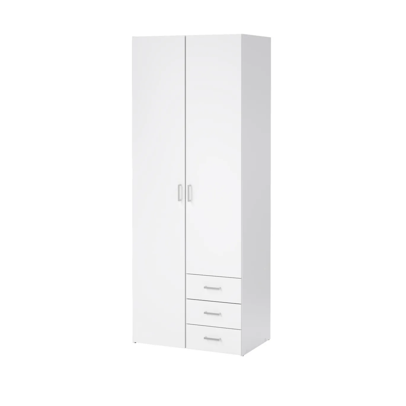 Kledingkast Space Wit Hoogglans 2-deurs + 3-lades - Giga Living