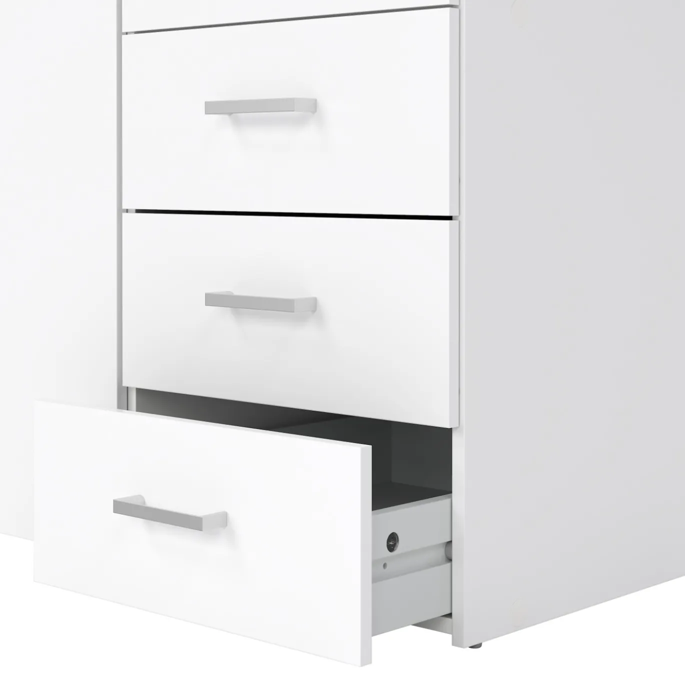 Kledingkast Space Wit Hoogglans 2-deurs + 3-lades - Giga Living